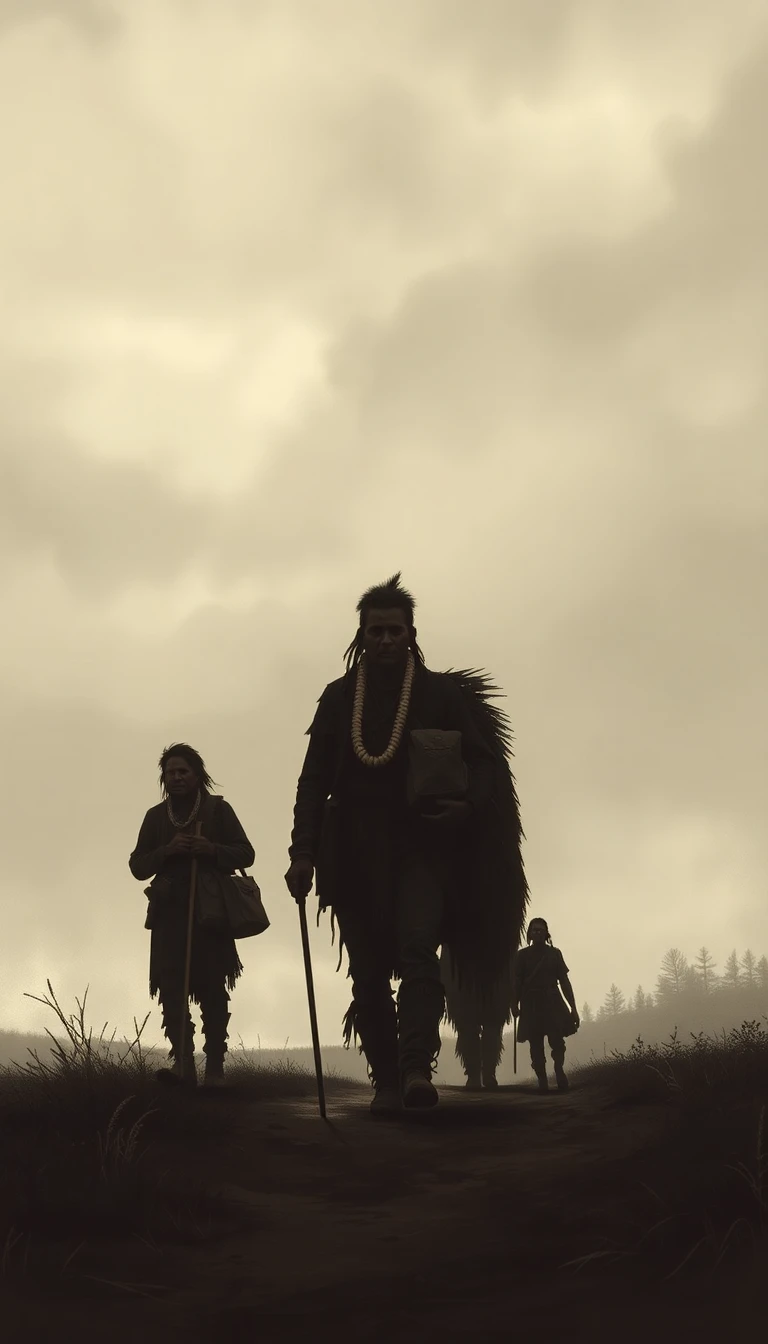 Artistic representation of the Trail of Tears journey